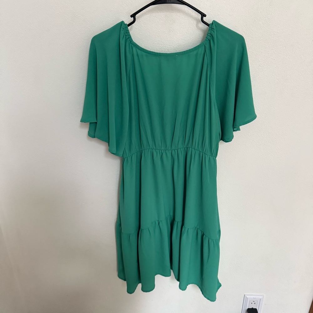 Entro Green Ruched Mini Dress - Picture 8 of 10